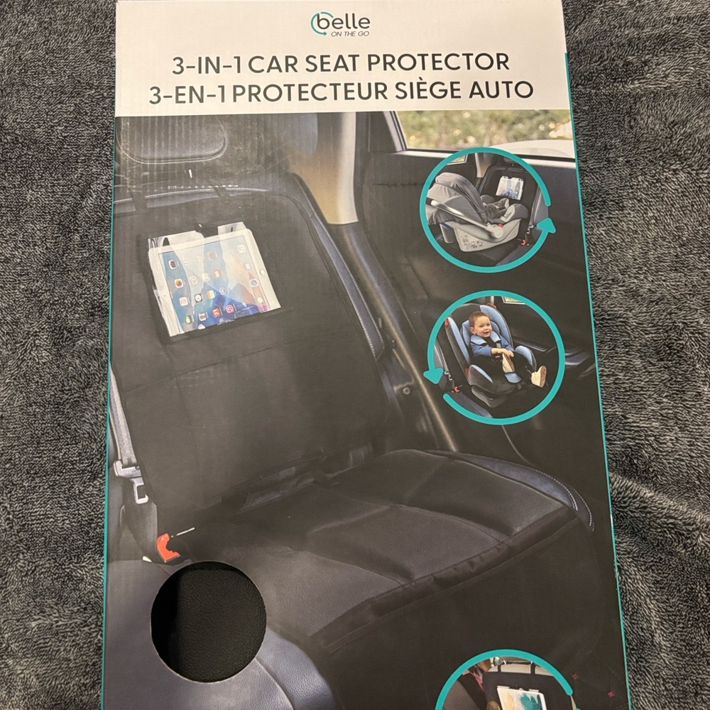 Belle 3-in-1 Car Seat Protector - Black